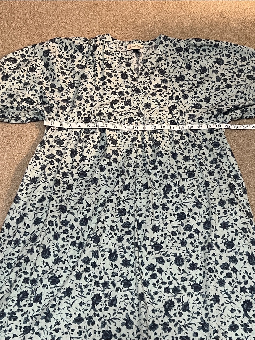 Floral Puff-Sleeve Cotton Dress - Picture 5 of 6